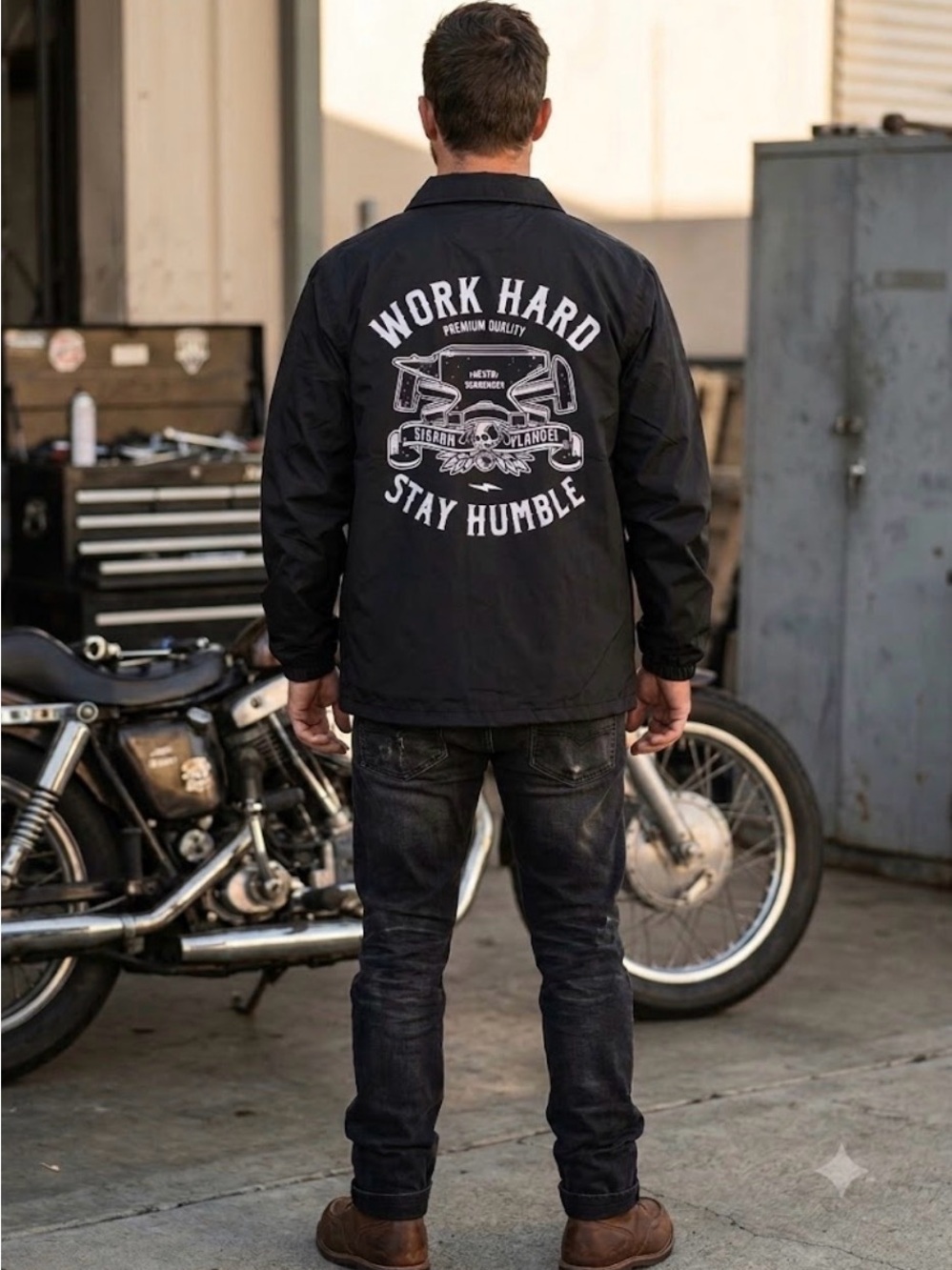 Dixxon Flannel Mens Coaches Jacket Work Hard Stay Humble Size 3X Workwear Biker